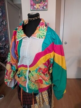 Vintage Westbound Windbreaker Jacket Colorful Size Petite L 1980/90s